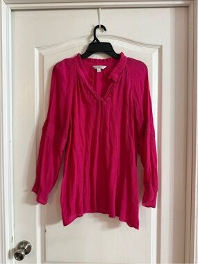 Counterparts Women’s Pink Vneck Boho Top Sz XL. JN-109